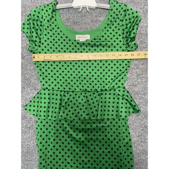 Stitch Btween Dress Womens Medium Green Polka Dot Print Mini - Picture 4 of 6
